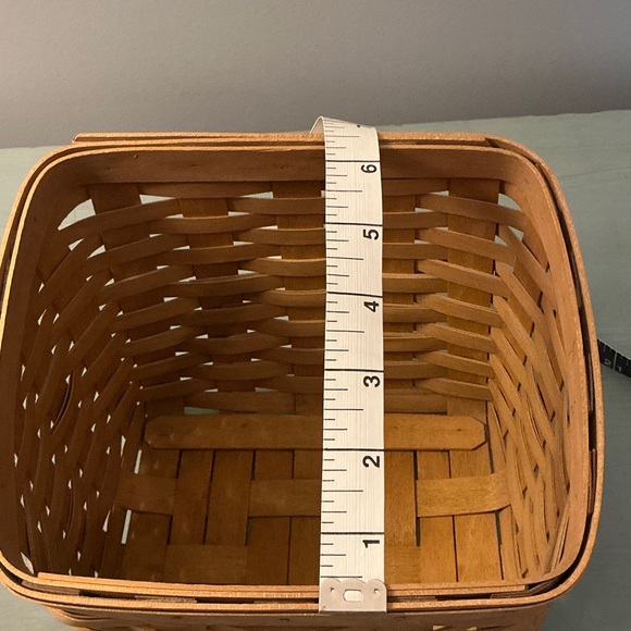 Longaberger 2004 TV Time Basket, Wrought Iron Stand, Protector, Wooden Dividers - Picture 15 of 16